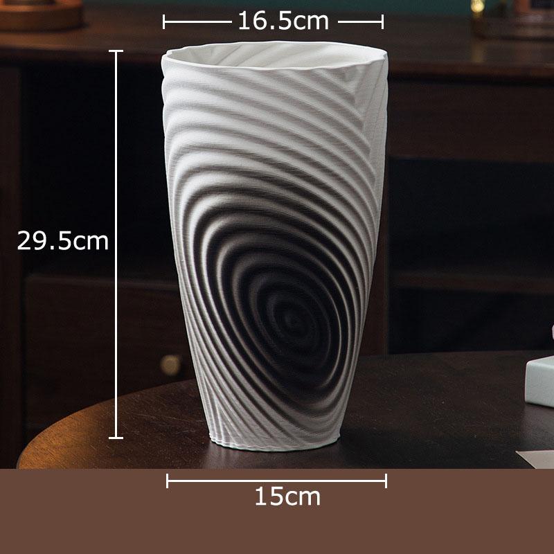 Wave Striped Ceramic Vase Creative Plant Pot Table Decoration Ornaments Flower Arrangement Floral Vases Room Aesthetic Decor