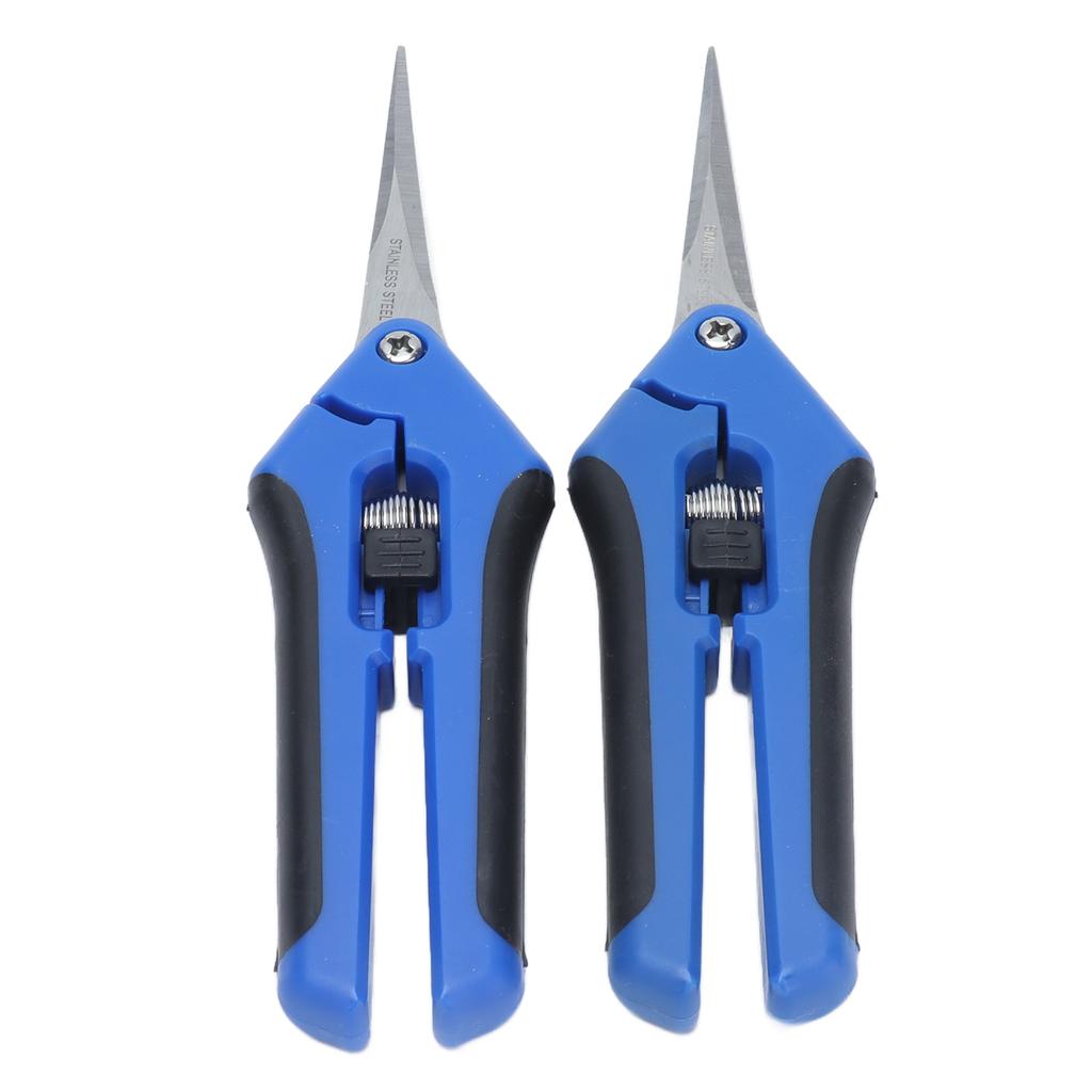 2 Pcs Pruning Shears Gardening Hand Pruner with Straight Curve Stainless Steel Blades for Plants