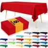 Homaxy Versatile Disposable Table Cloth  Plastic Waterproof Tablecloth Decorative Rectangle Table Covers of Party Camping Picnic