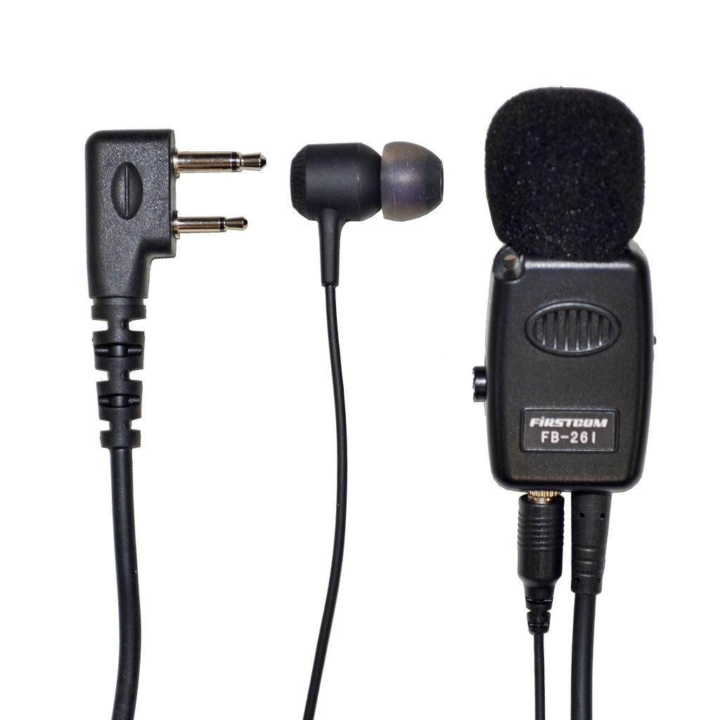 F.R.C. FIRSTCOM Tie Clip Earphone Microphone | FB-26I | Compatible with Icom Low-Power Transceivers