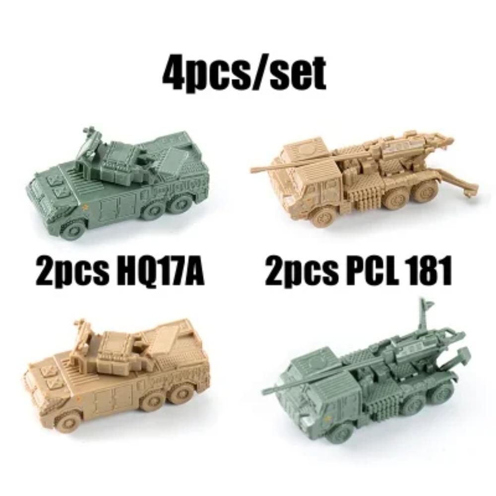 4D 1/144 Tank Infantry Fighting Vehicle Rocket Launcher Finished Model 4pcs/set Miniature Military Model Toy