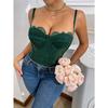 Body Sexy in Pizzo da Donna Scollo a V Design Cut-Out Leggero Traspirante Senza Imbottitura Perfetto per Pigiami o Abbigliamento Casual