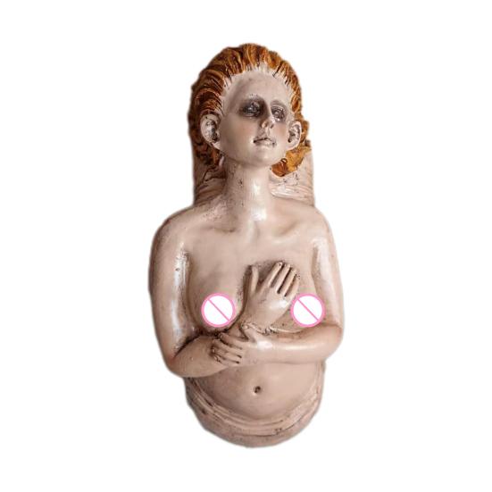 Retro Conch Girl Figurine Sea Snail Women Statue Sculpture Indoor