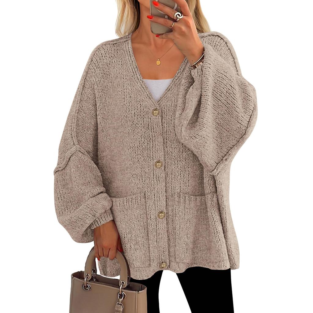 Sweaters For Women Button Long Sleeve Knit Sweater Coats With Pockets
