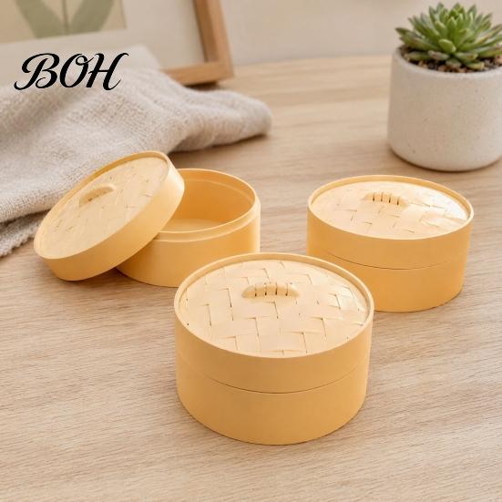 Creative Material Storage Bin Steamer Shape Box, with Lid, DIY Fondant Bread Artisan Craft Supply Box Crafts Display Case, for Handmade Collectibles