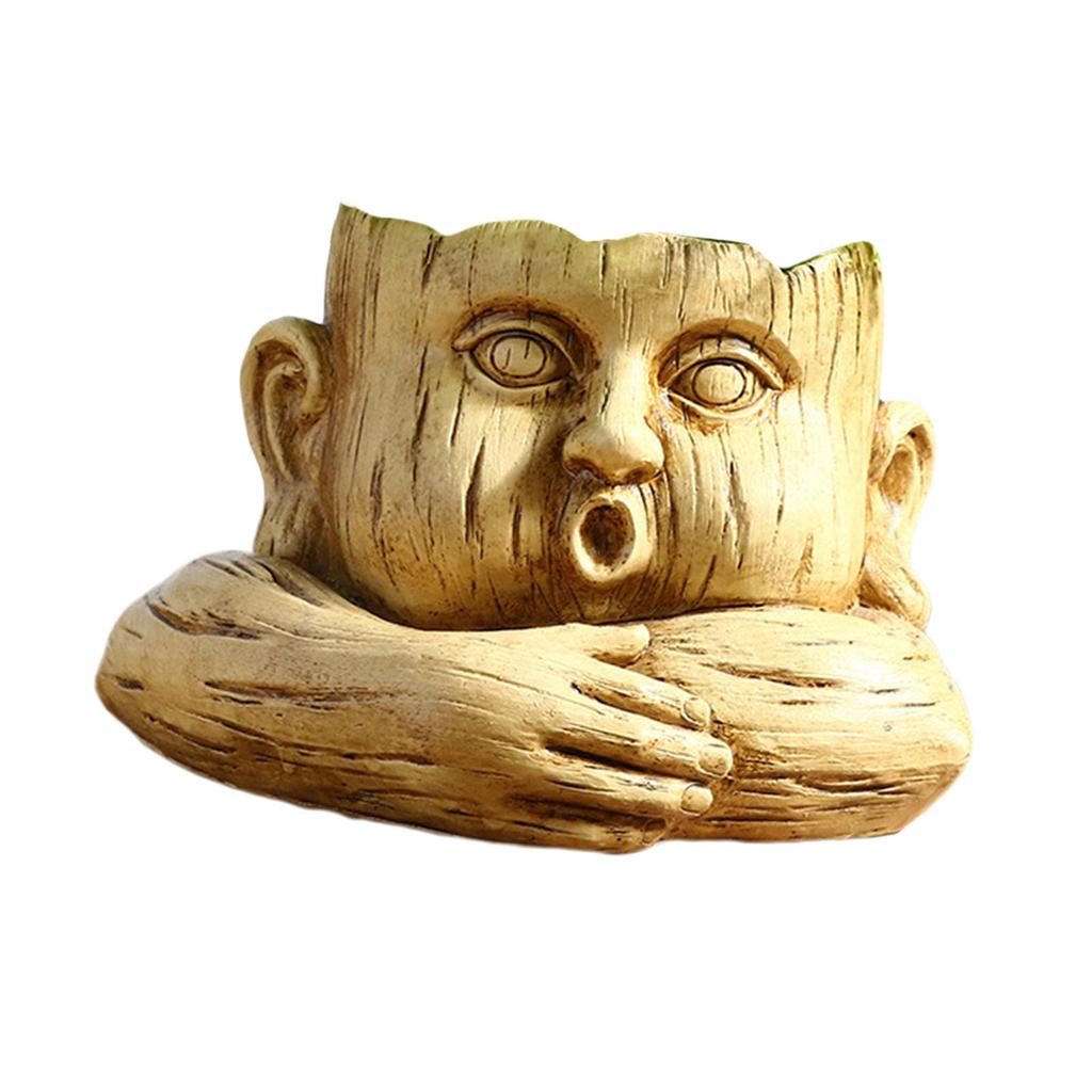 Resin Flower Vase, Creative Human Head Shape Planter Pot Ornaments Home Decor Nordic