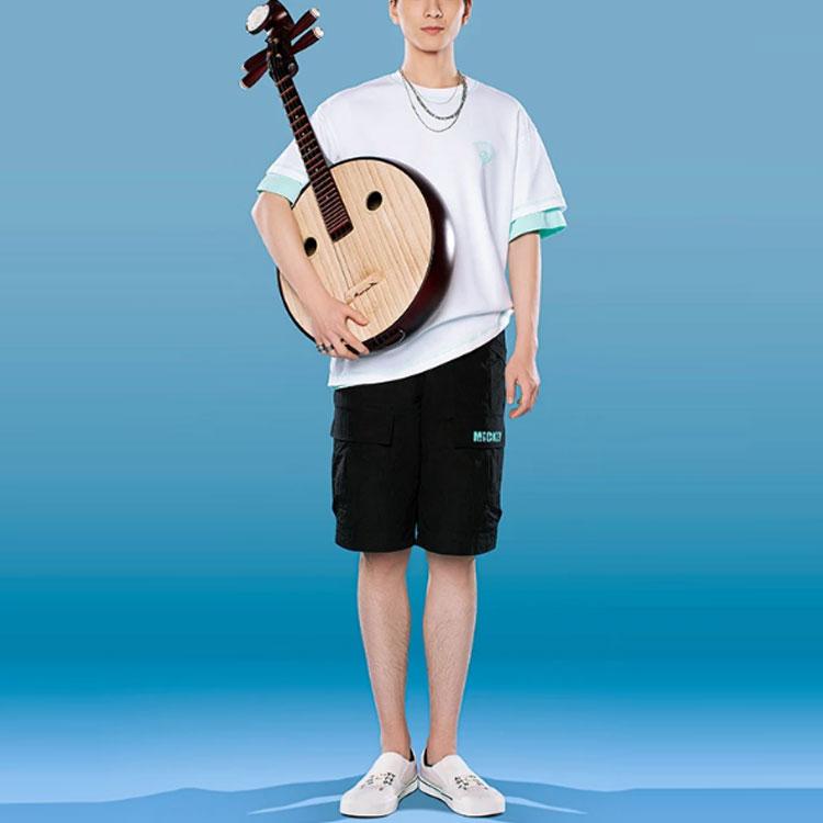 Li-Ning X Disney Mickey Print Crew Neck Loose-Fit Sports T-Shirt Men Tops White AHSR213-3