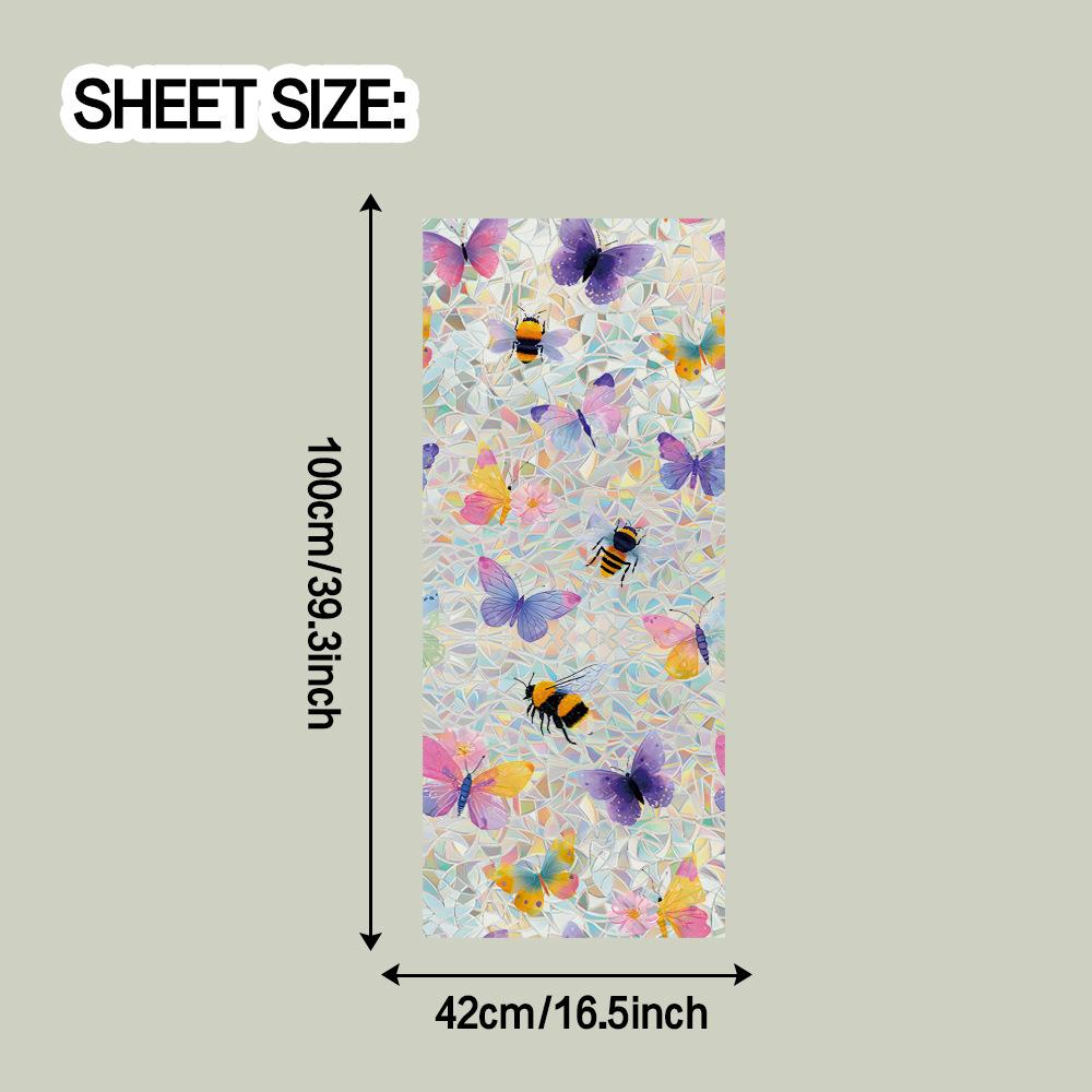 

Laser Dazzling Dreamy Butterfly and Bee Home Glass Window Decorative Stickers
