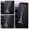 Celtics Liebesknoten Geometrischer Anhänger Halskette Antik Silber Triquetra Kette Halskette Amulett Schmuck Geschenk für Frauen