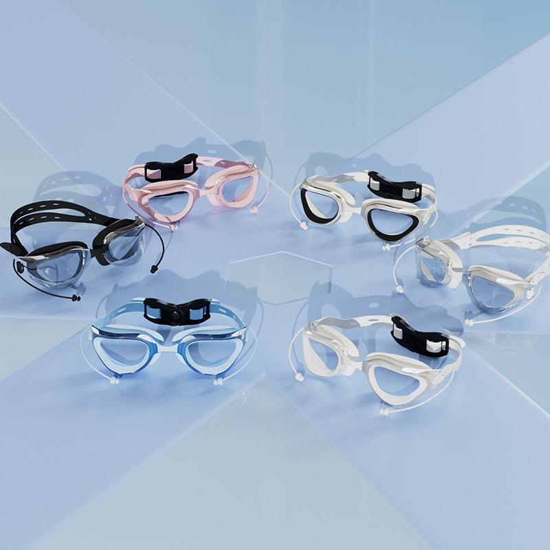 Unisex Silicone Waterproof HD Swim Goggles Set for Competitive Swimming