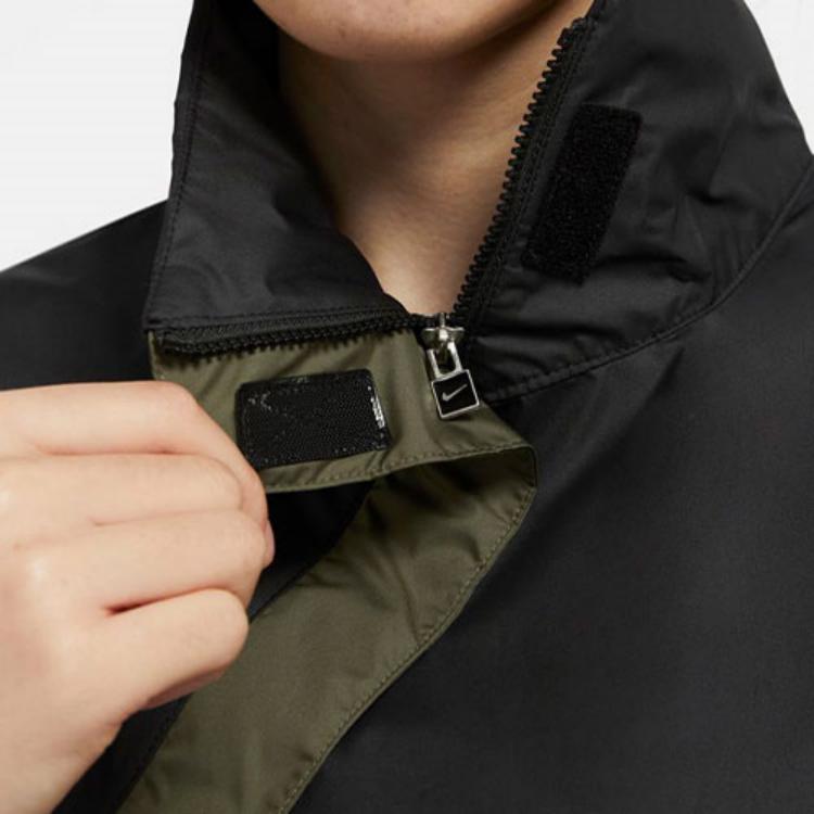 Nike Loose-Fit Sports Training Stand Collar Windbreaker Women Jacket Swamp-Twilight-Yellow CU5971-010