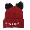 3D Fluffy Knit Beanie Hat Embroidery Winter Hat Cute Skull Cap  For Women