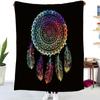 Blue Dream Catcher Blanket Flannel Throw Blanket for Kids Adults Lightweight Soft Warm Blankets for Bed Sofa Office 130x150cm