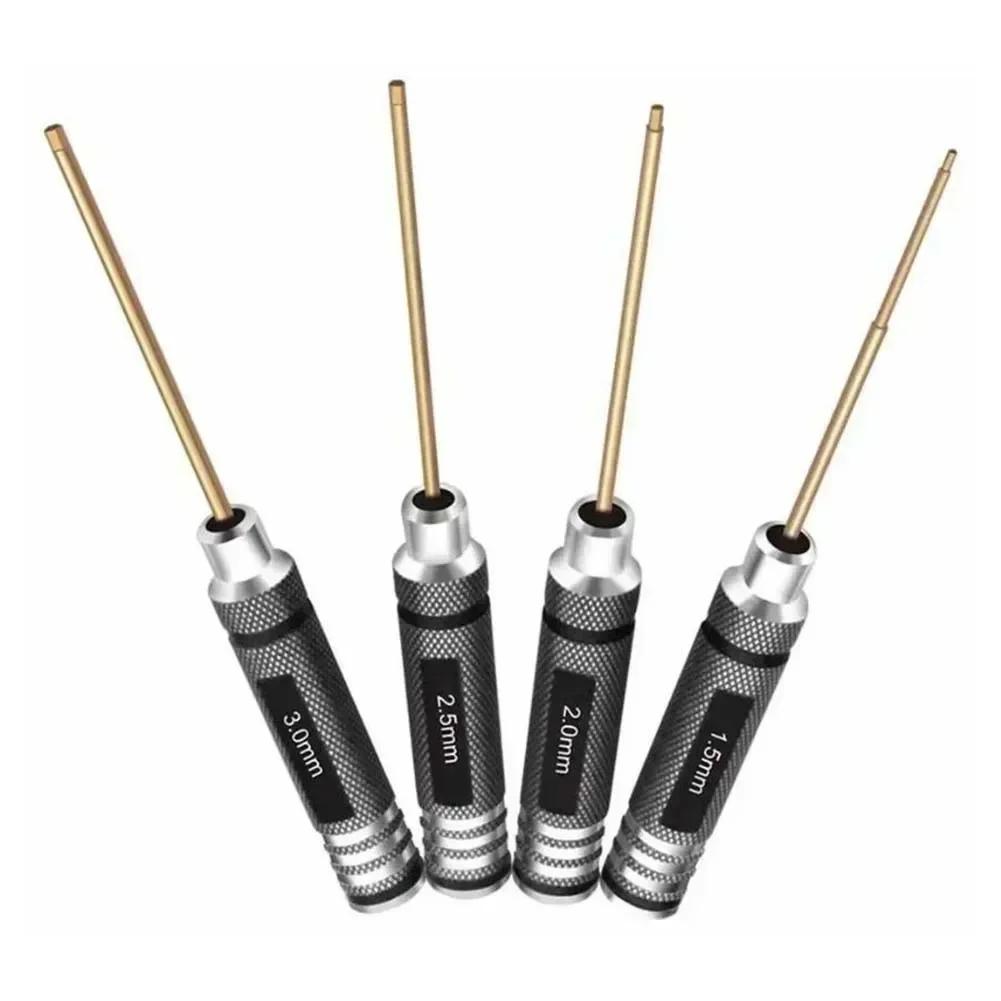 Hex Wrench Set 4 Pieces for RC Model Repairs 1 5/2 0/2 5/3 0mm Chrome Vanadium Steel Tools for Helicopters Cars Airplanes