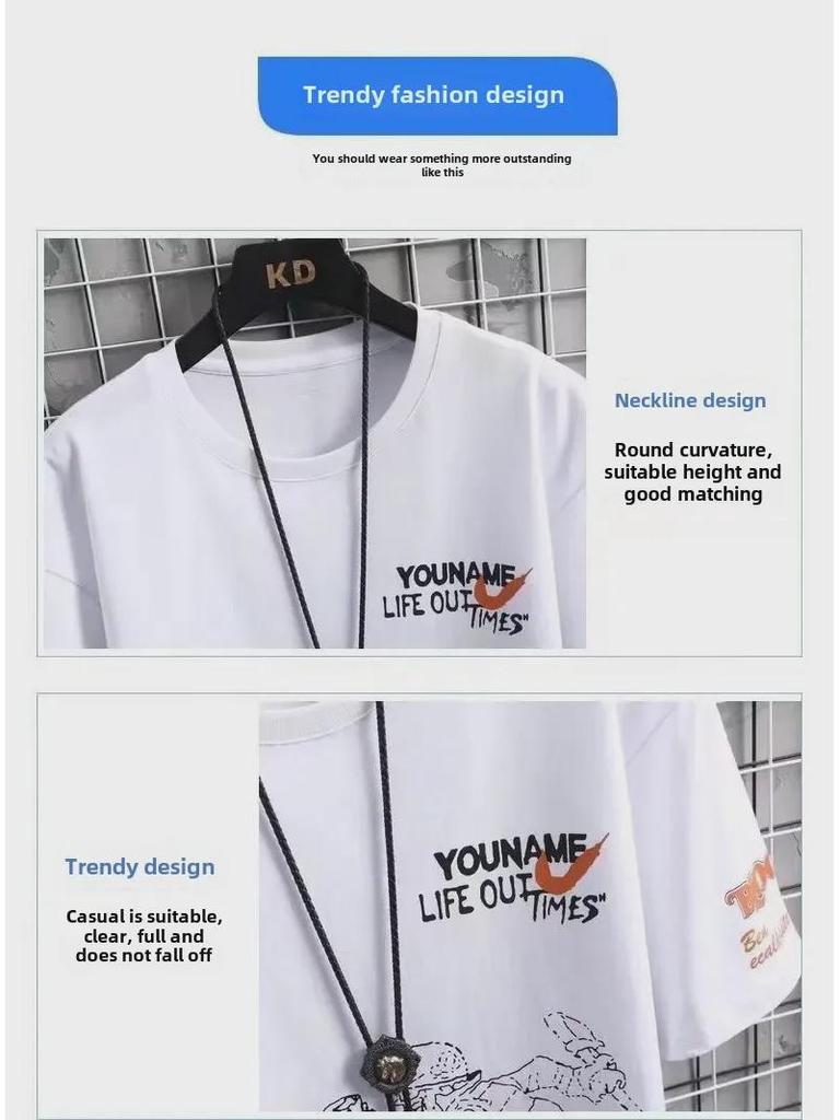 Trendige Sommer-T-Shirts mit kurzen Ärmeln für Teenager-Jungen, perfekt für Junior High- und Highschool-Schüler