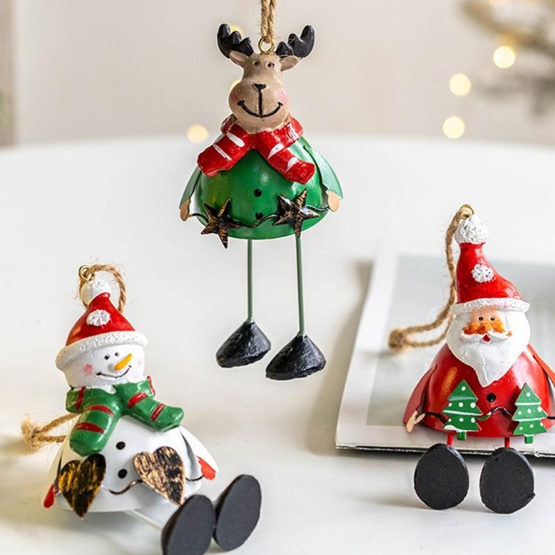Christmas Decorative Hangers Santa Reindeer Figures With Detailed Design For Tree Window Shelf Decoration