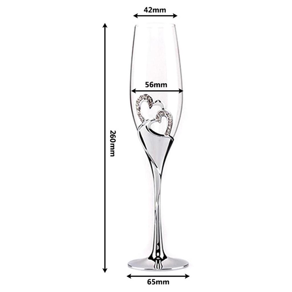Crystal Inlaid Champagne Glasses 2pcs Gift Box with and Diamonds Creative Champagne Glasses with Diamonds