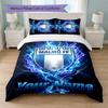 Malmö FF Custom Name Text Bedding Set 1 Duvet Cover+2 Pillowcases Soccer Logo Personalized Gift For Special Occasion Bedroom Decor