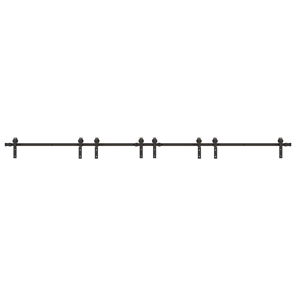 Sliding Door Hardware Set 400 cm Steel Black