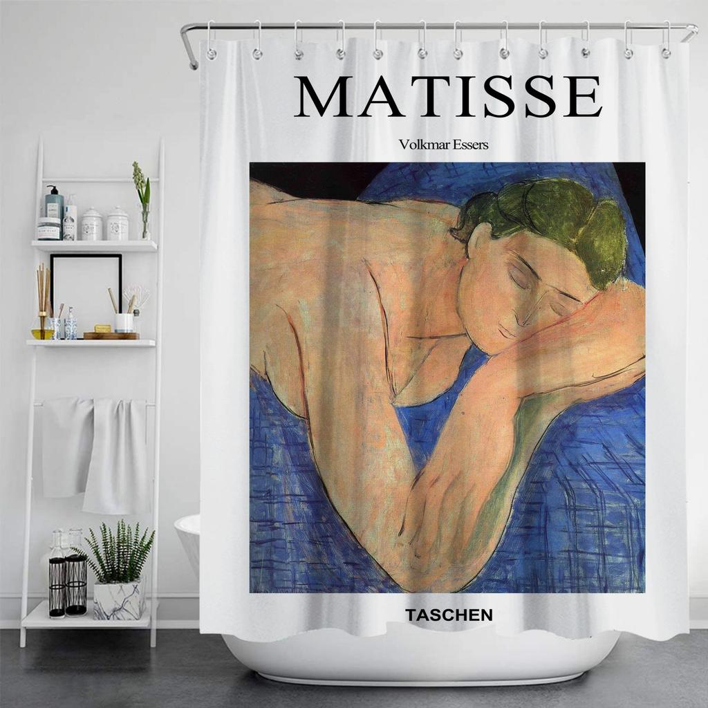 Famous Painting Waterproof And Mildew Proof Shower Curtainnordic Style Shower Curtain Set Hook Home Decoration Bathroom Curtains
