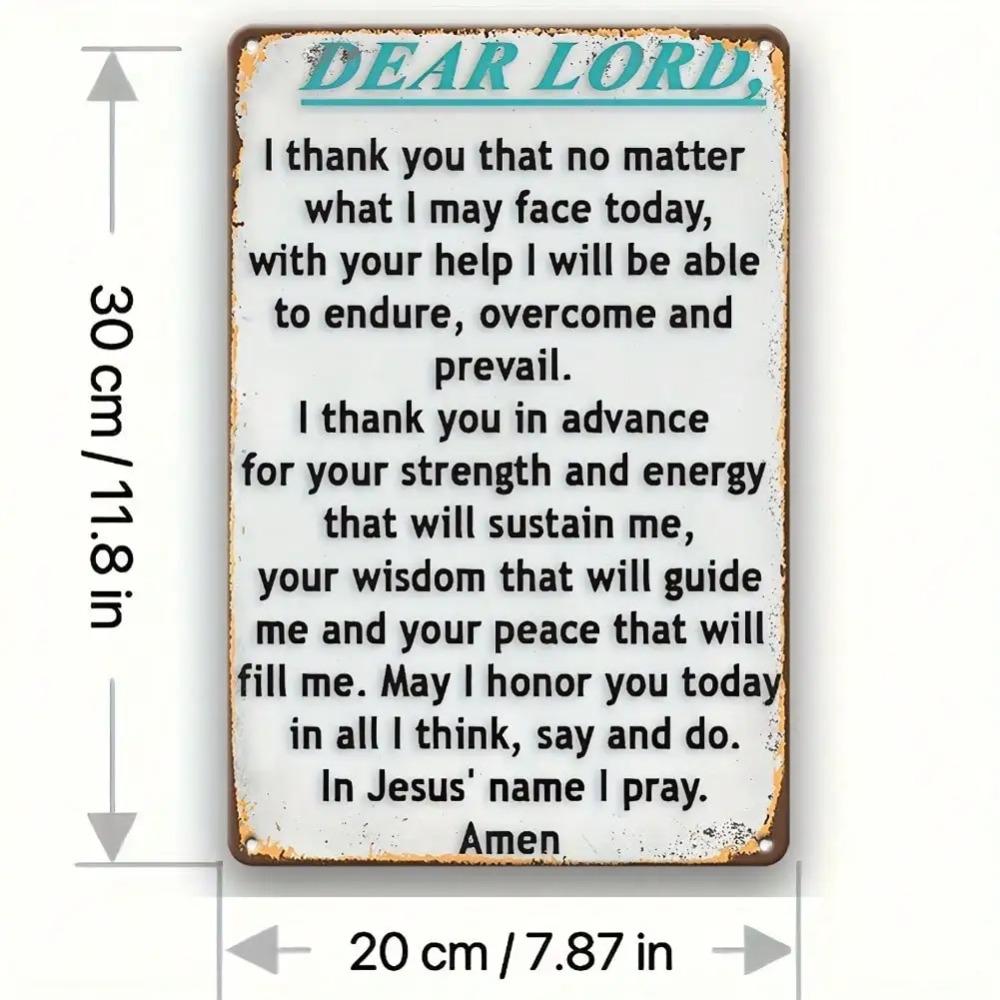 Vintage Prayer Metal Wall Art Plaque Dear Lord Religious Sign Home Decor