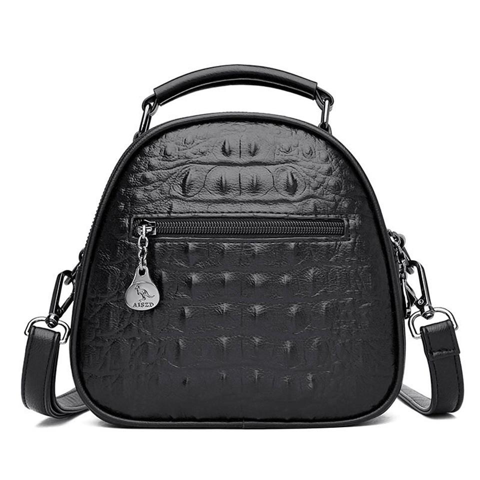 Vintage Crocodile-Embossed Leather Handbag Women's Top Handle Bag Adjustable Shoulder Strap Fashionable Unique Design