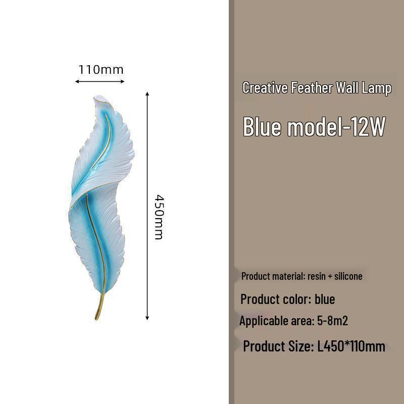 Luxury Creative Feather Wall Lamp for Living Room, Bedroom, and Bedside