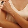 ORSA JEWELS 925 Sterling Silver Pearls Chain Bracelet Vinatge 14K Gold Pearl Beads Bracelet on Hand Female Party Jewelry GPB40