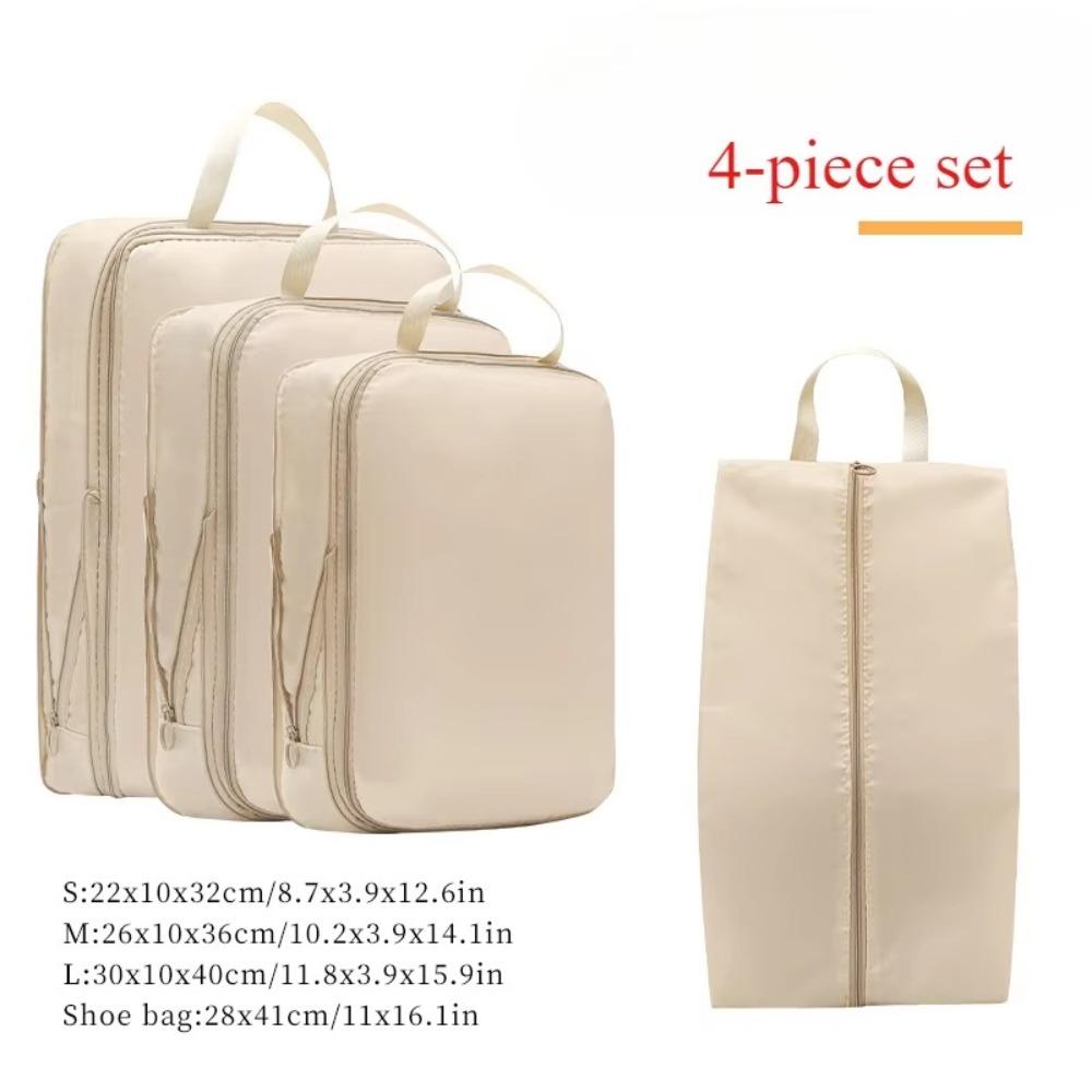 4Pcs Set Sub-Packing Clothes Compression Bag Foldable Closet Organizer Set Travel Accessories