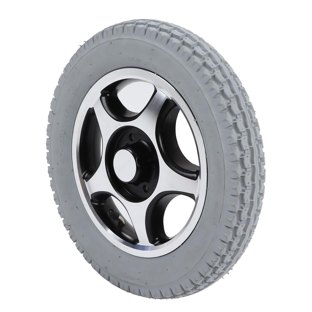 320mm Wheelchair Tire PU Inflatable Wheel Alloy Steel Hub Disabled Vehicle Rear Tyre 4 Hole
