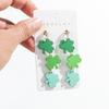 New Trendy Saint Patrick's Acrylic Earring for Women Fashion Green Leaf Geometric Long Drop Earrings Statement Jewelry Gift