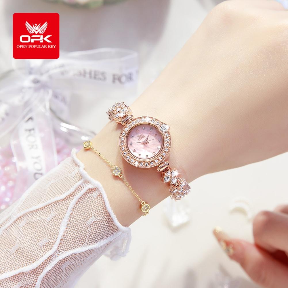 OPK Brand Fashionable Diamond Inlaid Women's Watch Waterproof Small Dial Women's Bracelet Women's Watch 6054