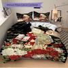 3pcs Anime Geisha Comforter Set with One Quilt Cover and Two Pillowcases (No Core), Bedroom Decor - Perfect Gift for Anime Lovers - Polyester Fabric -