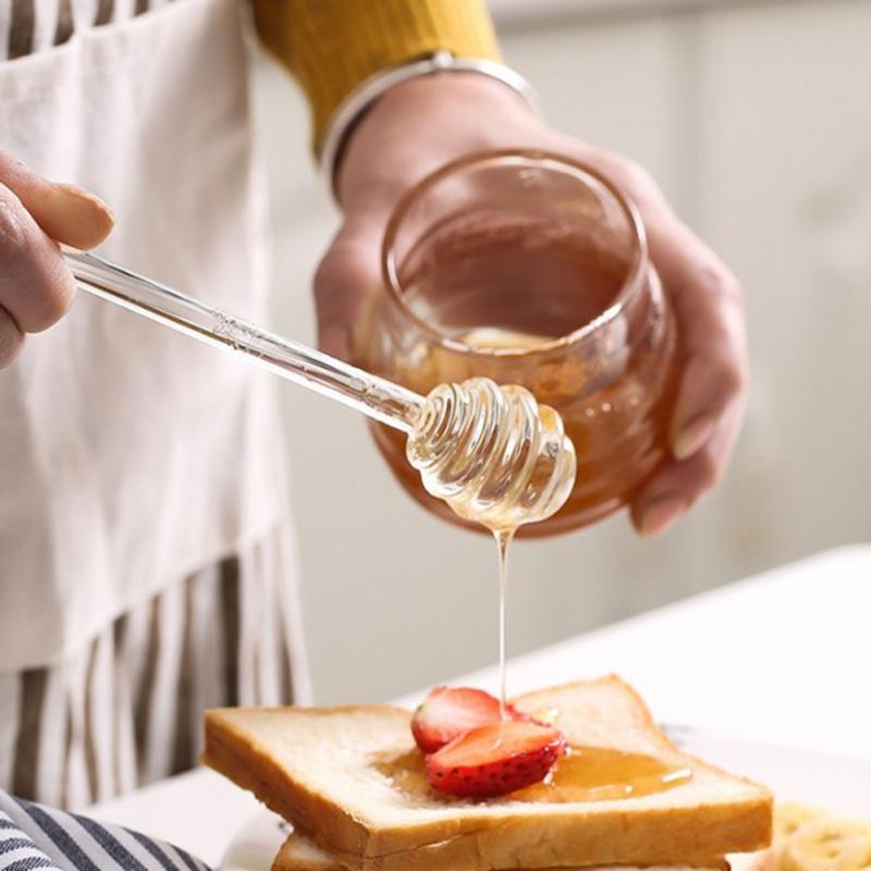 Glass Honey Mixing Stirrer 6inch Honey Dipper Sticks Honey Spoon for Honey Jar Dispenser Home Kitchen Bar Party