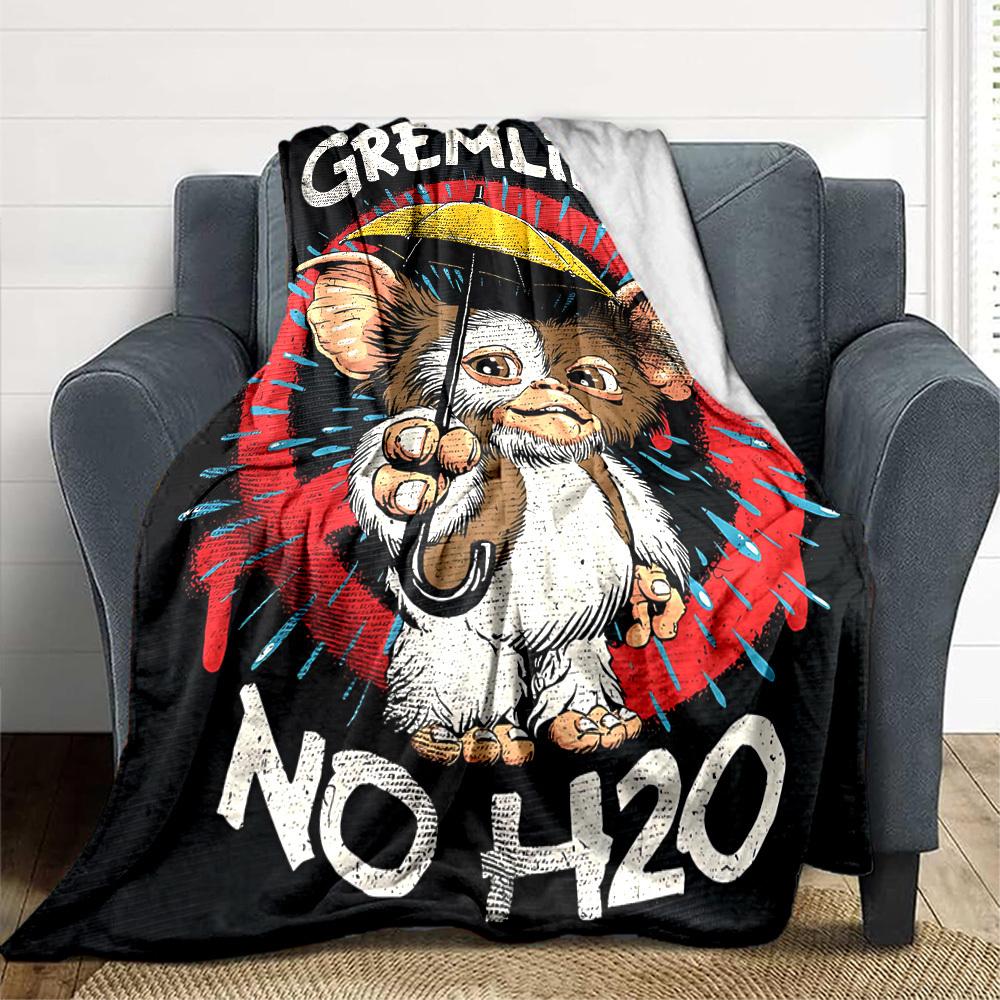 1pc Gremlins Blanket Lightweight Flannel Throw For Sofa, Bed, Travel, Camping, Livingroom, Office, Couch, Chair, And Bed