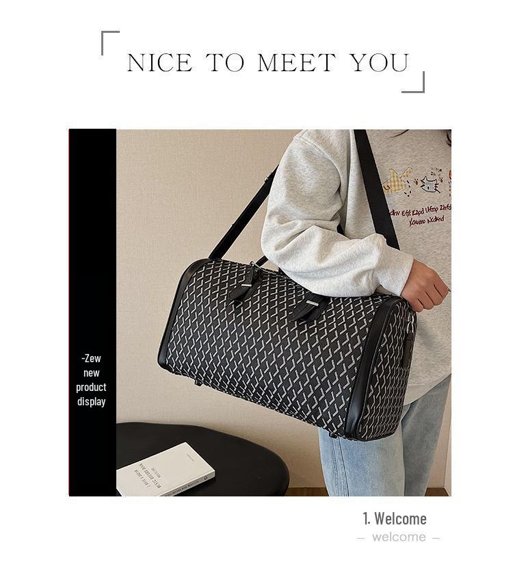 Všestranná voděodolná cestovní taška crossbody s kosočtvercovým vzorem - Velkokapacitní PU příruční kabelka