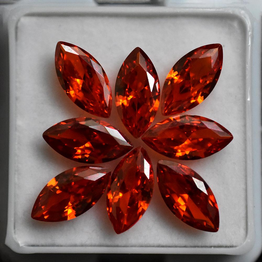 15 Pcs 10x5 mm Natural Orange Sapphire Marquise Cut Lot   Gems Free Gift