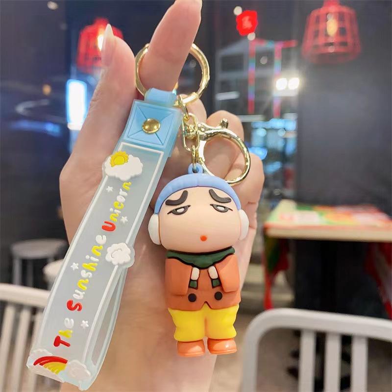 Funny Cross-dressing Crayon Xiaoxin Cute Keychain Couple Car Personalized Keychain Creative Schoolbag Pendant
