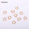8mm 14k Gold Plated Copper Metal Inlay Zircon Round Small Pendant DIY Earrings Necklaces Fittings Jewelry Making Supplies