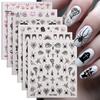 Easy To Apply Nail Decals 6 Sheets Halloween Stickers for Women, Pumpkin Ghost Bat Skull Design Manicure Decoration Decals, Art Accessories Home Salon