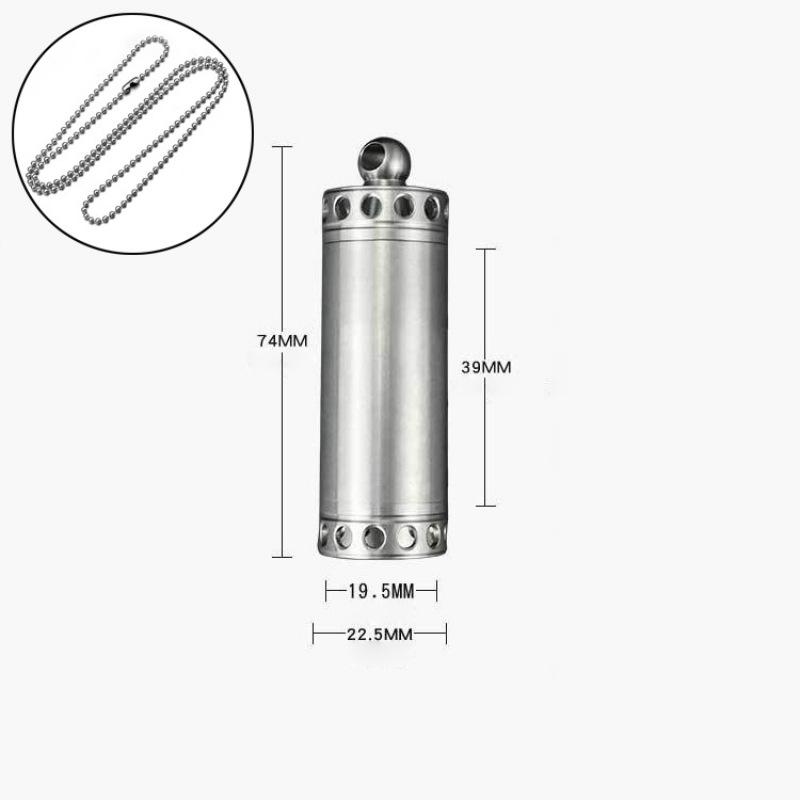 Titanium Alloy Survival Pill Box Mini Waterproof Seal Capsule Container EDC Storage Tank Travel Outdoor Tools with Necklace