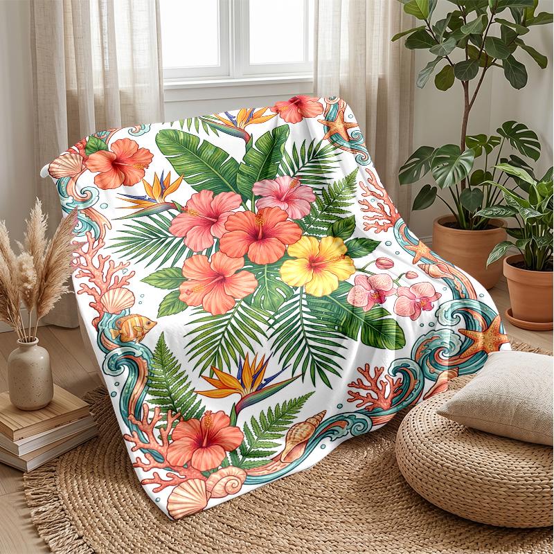 Tropical Neon Leopard Print Theme blanket Lightweight Warm Flannel Blanket Decorative Throw Blanket for Home Decoration