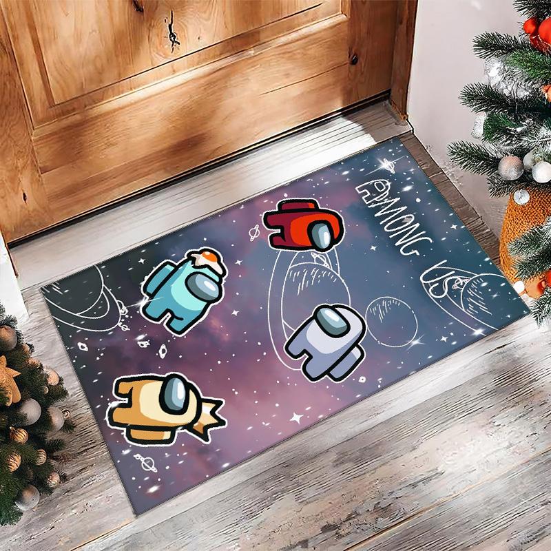 Among Us Crystal Velvet Rug, Soft Anti‑Slip Crystal Velvet Carpet for Living Room Bedroom Home Decor