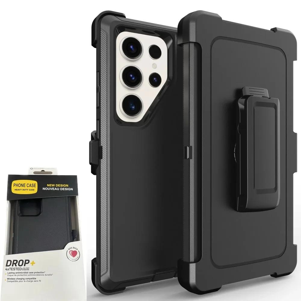Heavy Duty Defender Series Otther Armor Box Case for Samsung S25 Ultra Plus FE S24 S23 S22 S21 S20 Protect Rugged Cover with Box For Iphone 17 16 Pro