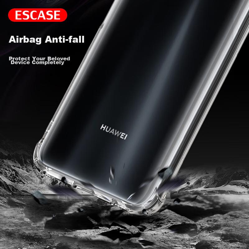 ESCASE Huawei Nova 6 SE Phone Case, TPU Full Coverage Airbag Shockproof Case (With Lanyard Hole), ES-Ip9 Series Upgraded Version, Translucent White