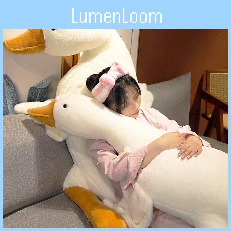 Adorable Large White Goose Plush Pillow Soft And Cuddly With Cozy Filling For Bedroom