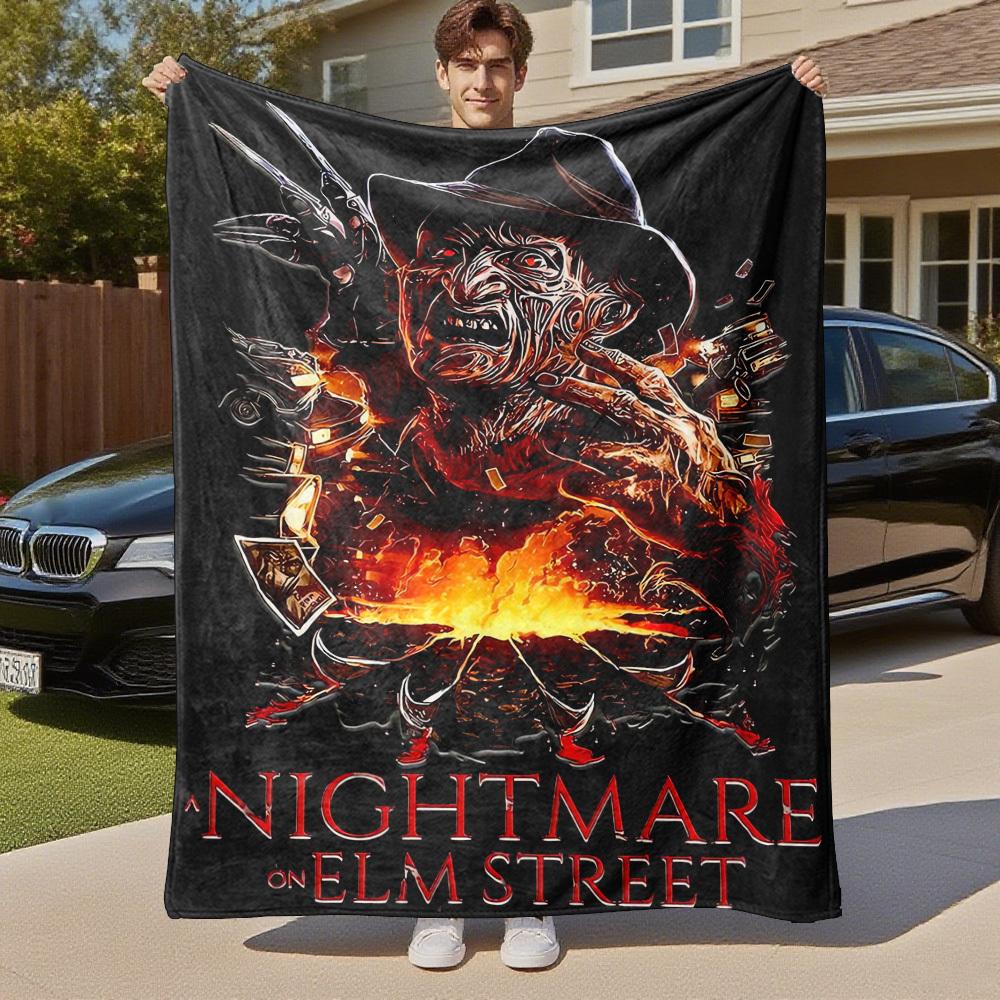 1pc Nightmare on Elm Street - Throw Blanket, Soft, Flannel Blankets, Living Room, All Seasons Use-102756
