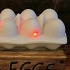 Halloween Zombie Chick LED Light Up Eggs Tray Spooky Eggshell Hatching Chicks Decoration 3D Creepy Deviled Eggs for Tabletop Party Indoor Decoration