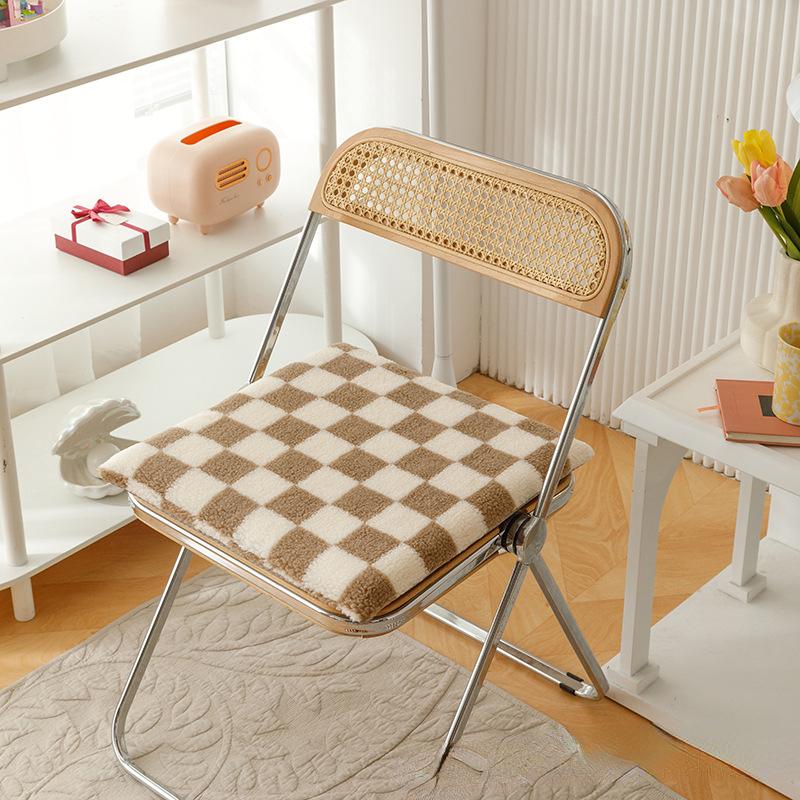 

Подушка в виде шахматной доски для гостиной, обеденного стола, стула, спальни, зимняя утолщенная подушка для студентов, нескользящая подушка зелёный