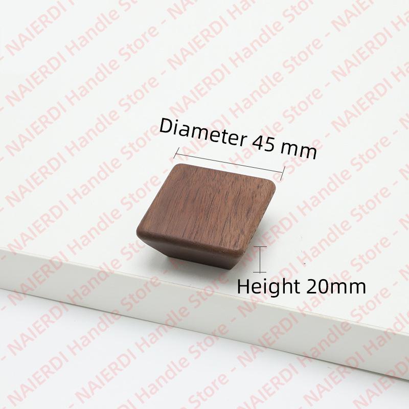 NAIERDI Solid Wood Cabinet Handles Modern Single Hole Wooden Pulls Octagon Round Knobs for Kitchen Cupboard Wardrobe Hardware